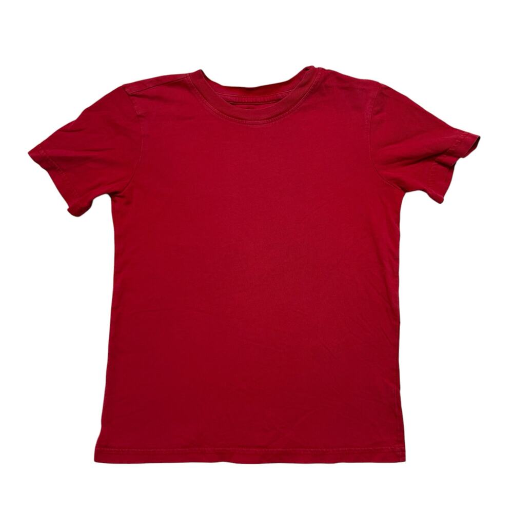 PRIMARY Solid Red Short Sleeve Tee Size 8-9 Cotton Unisex Crew Neck